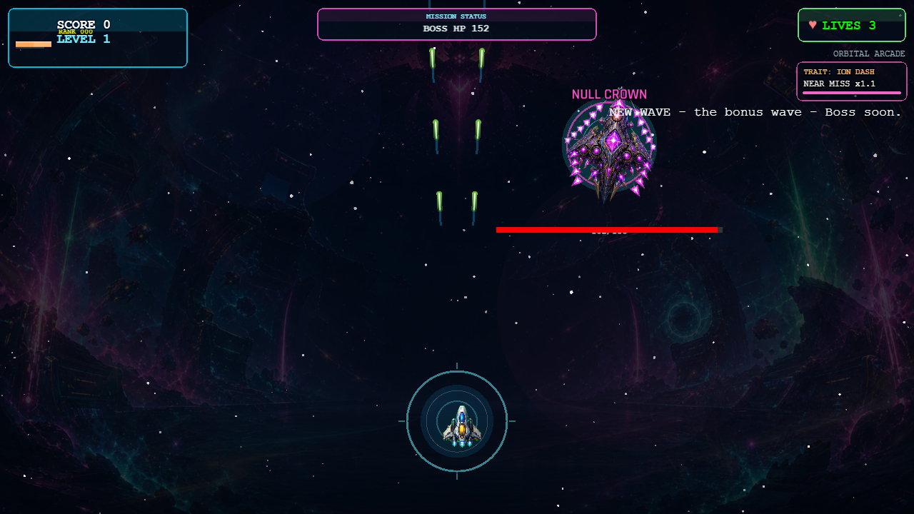 Boss fight with clear health bar and attack telegraph.