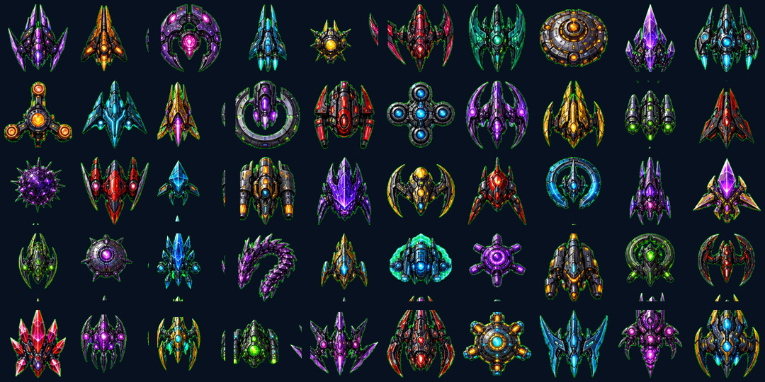 Enemy ship variety contact sheet.