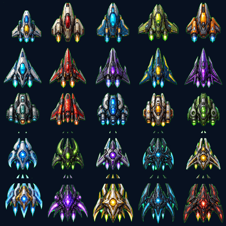 Playable ship variety contact sheet.